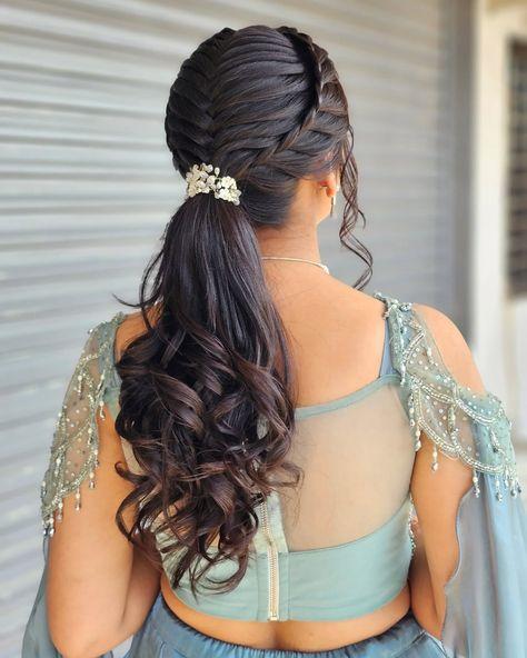 sleek high ponytail hairstyle saree 2026