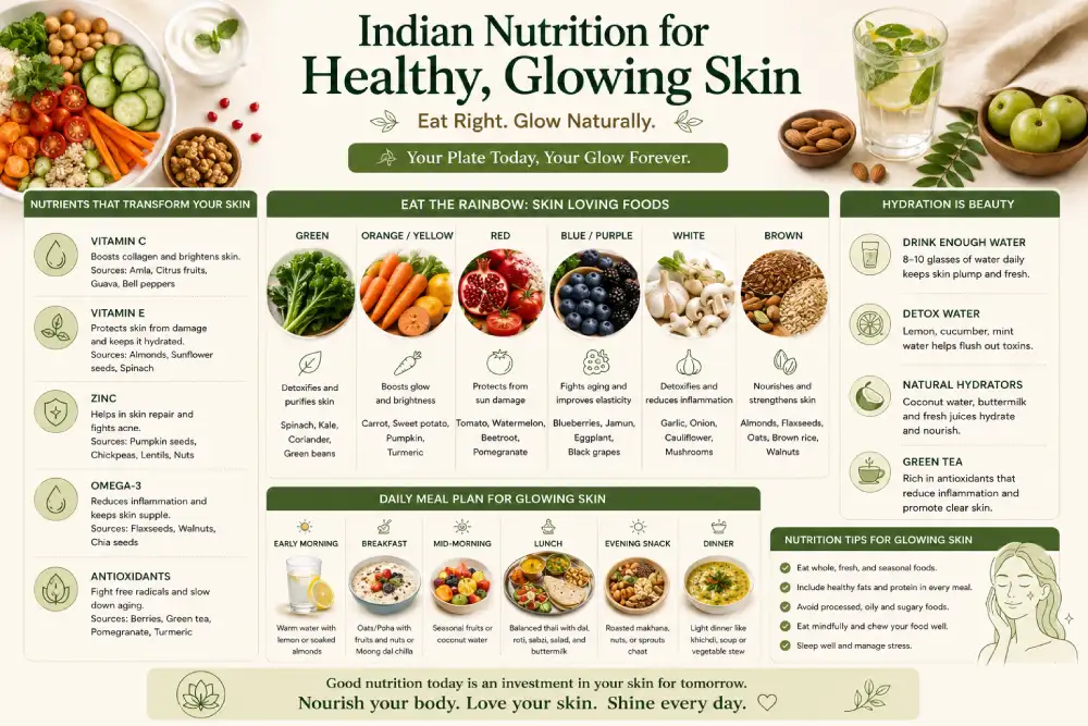 Indian nutrition tips for healthy glowing skin