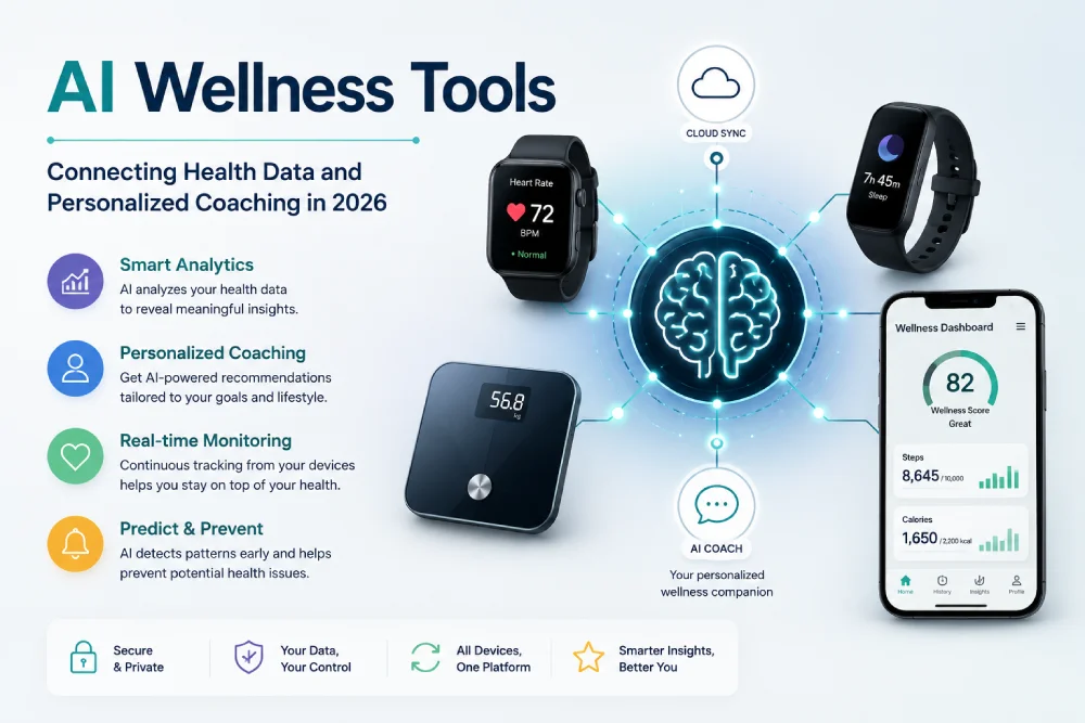 AI wellness tools connecting health data and personalized coaching in 2026