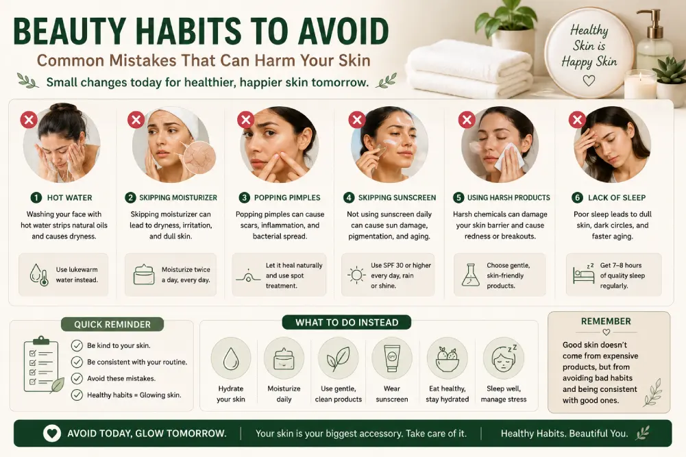 Common beauty habits to avoid for healthier skin — skincare mistakes guide
