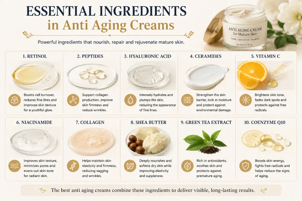 Essential ingredients for aging skin