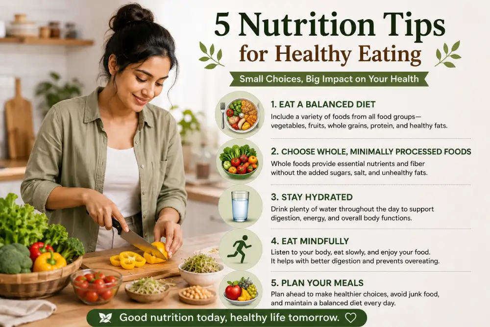 Woman preparing healthy vegetables as part of a balanced nutrition meal plan