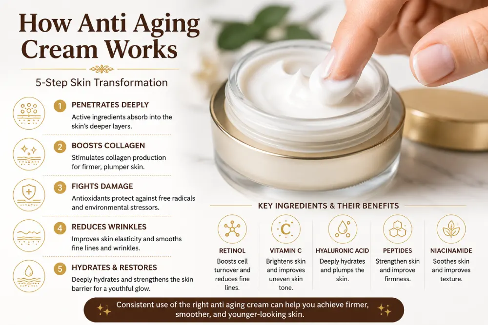 How an effective anti aging cream works on skin layers