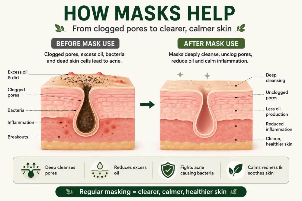 How face masks unclog pores and reduce acne breakouts
