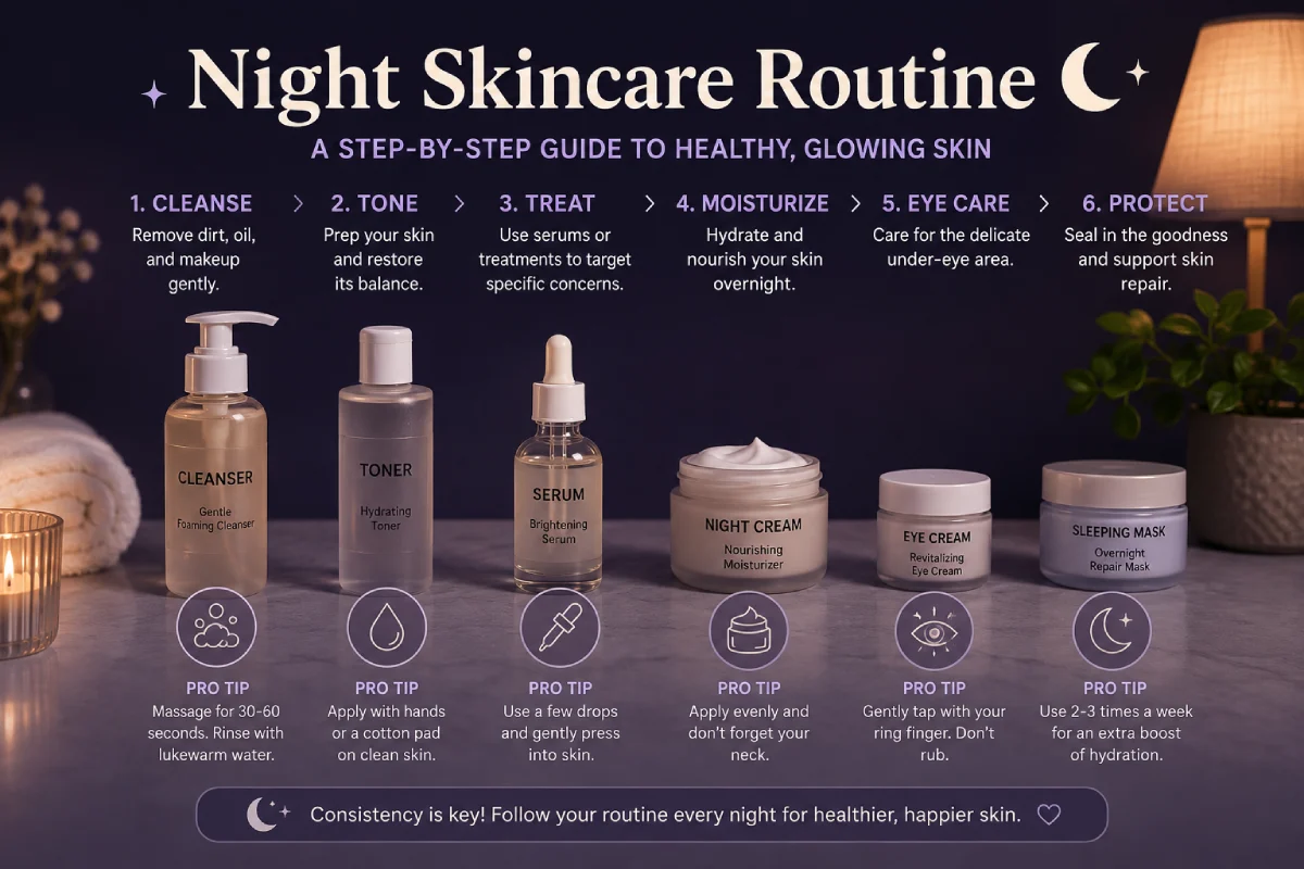 The Perfect Night Skincare Routine for Healthy, Glowing Skin