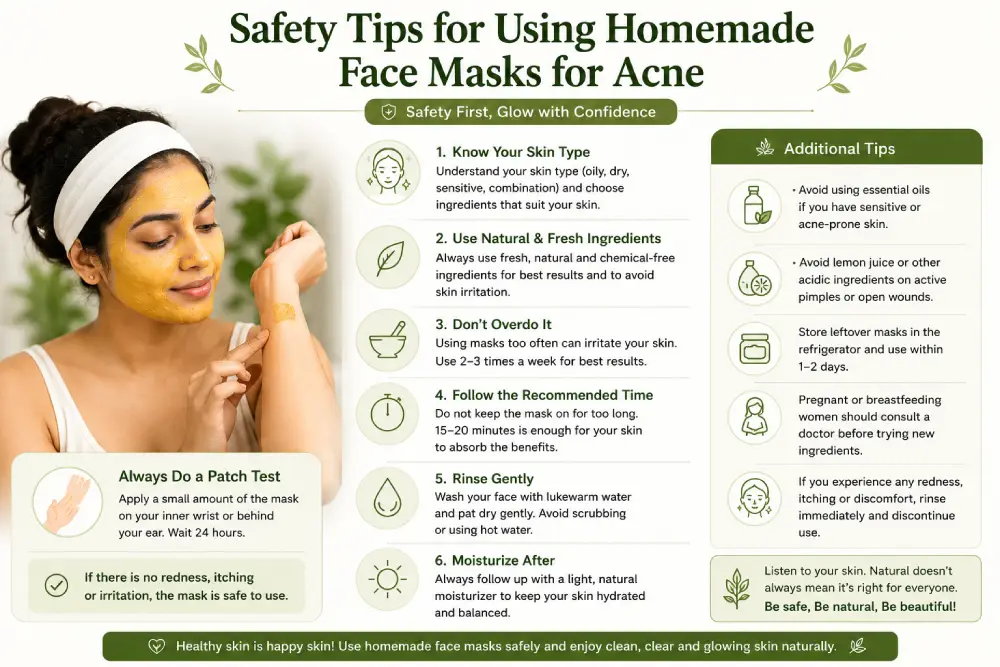 Woman doing patch test before using homemade face mask for acne safety