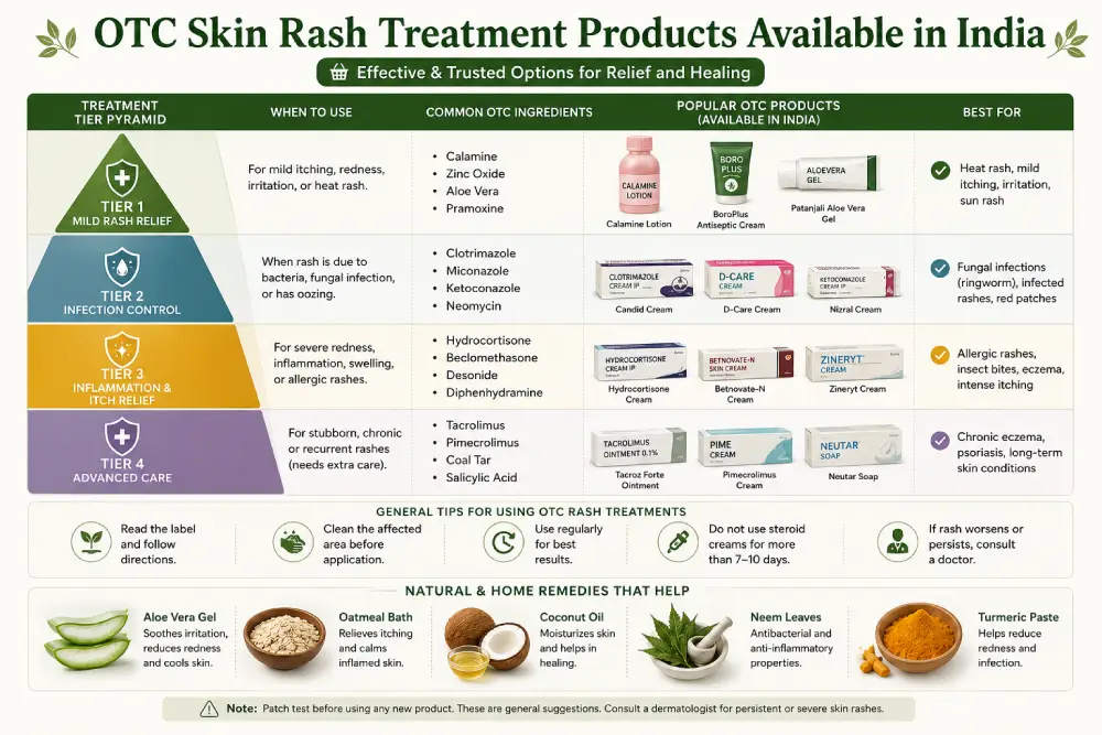 OTC skin rash treatment products available in India