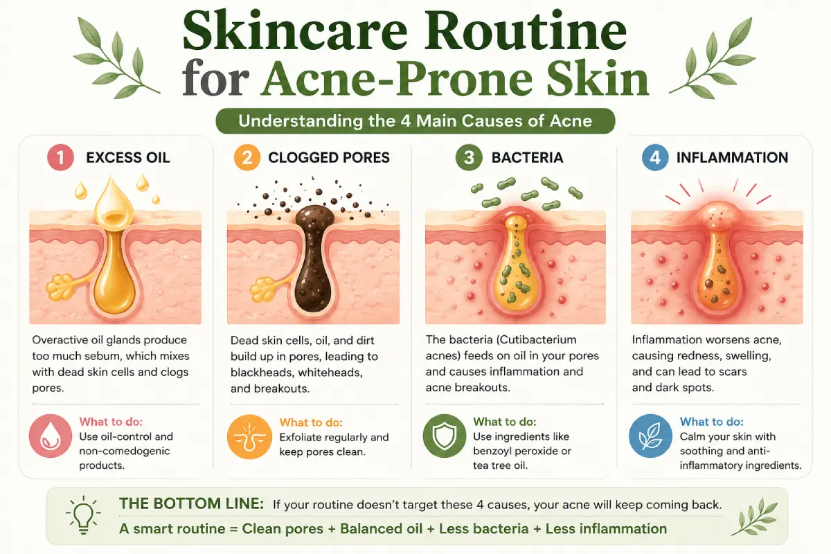 Best Skincare Routine for Acne-Prone Skin in 2026: A Dermatologist-Backed Guide