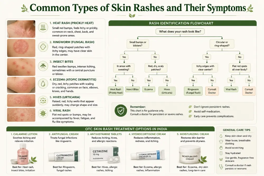 Common types of skin rashes and their symptoms