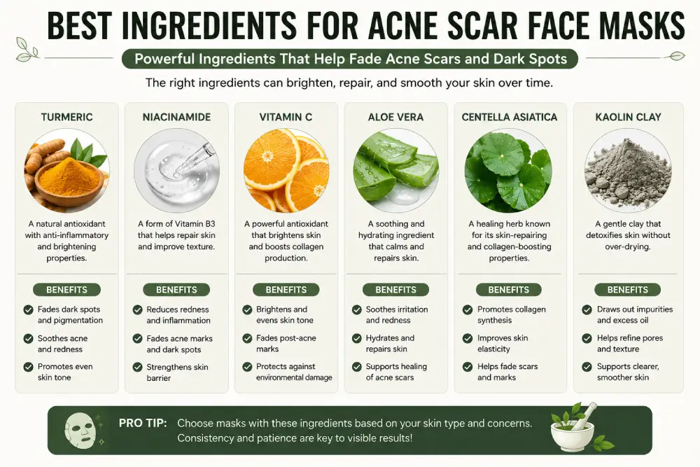 Best ingredients for acne scar face masks