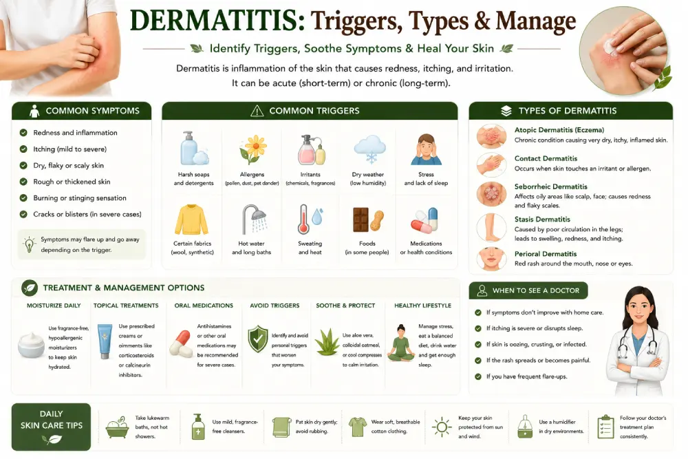 infographic of common dermatitis triggers