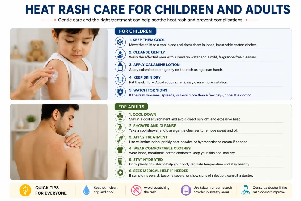 Treating heat rash in children and adults safely