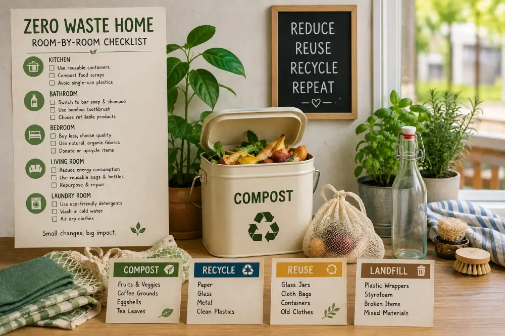Small kitchen compost bin for zero waste living