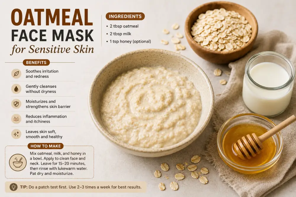 oatmeal face mask for sensitive skin