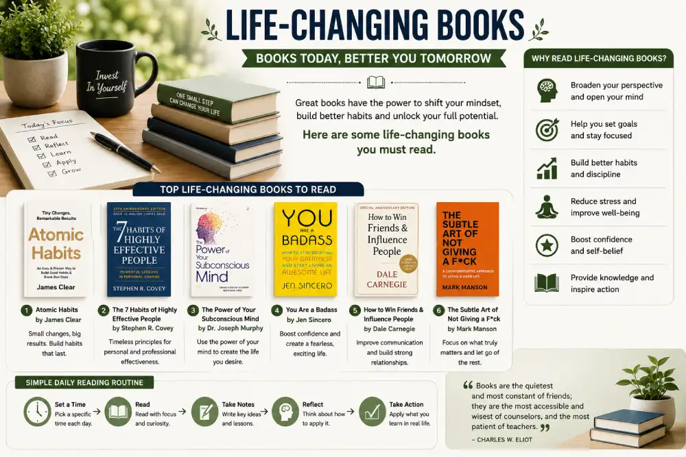Life-changing books read in a calm outdoor setting