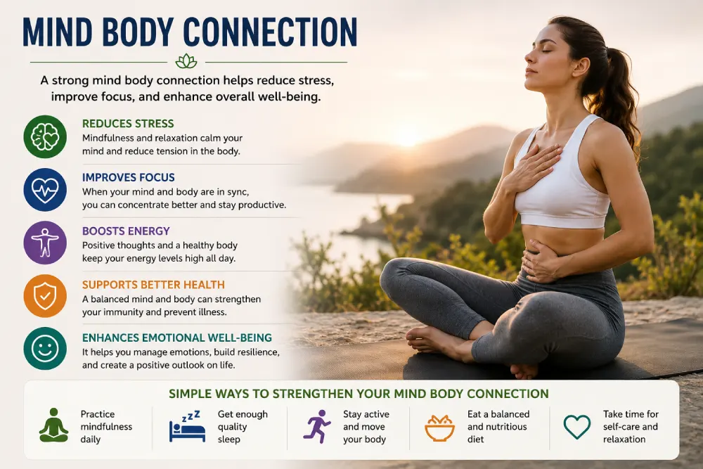 Illustration showing the mind body connection through the nervous system