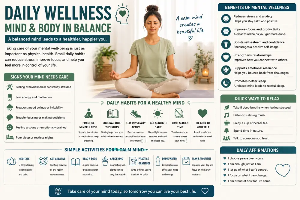 Mind-body wellness box breathing technique diagram