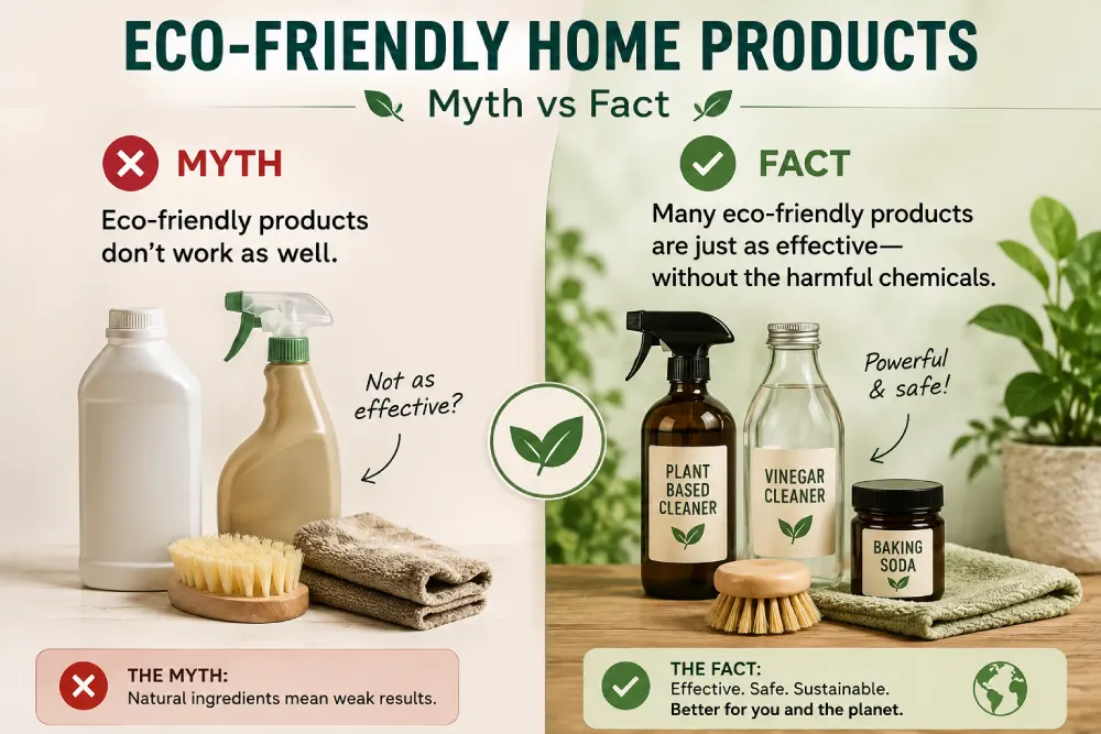 Myth vs fact graphic about eco-friendly home products