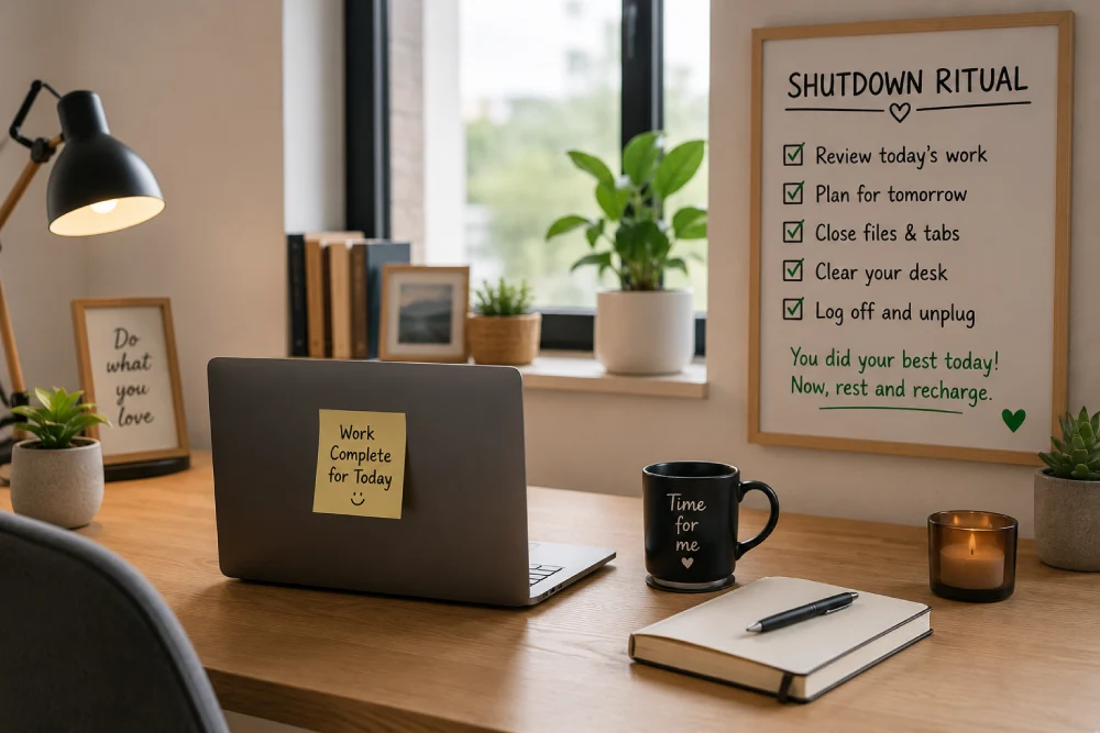 Simple home office setup supporting remote work balance