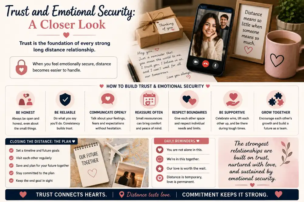 Building trust in a long distance relationship through a care package and handwritten note