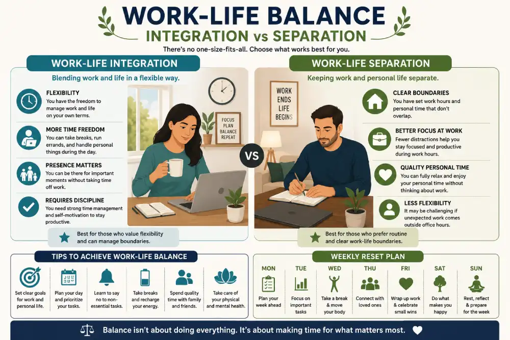 Work life integration versus strict separation comparison