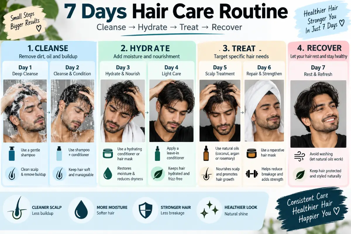 7 days hair care routine