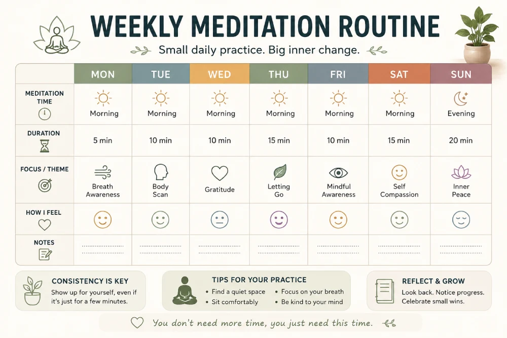 Beginner meditation routine tracker