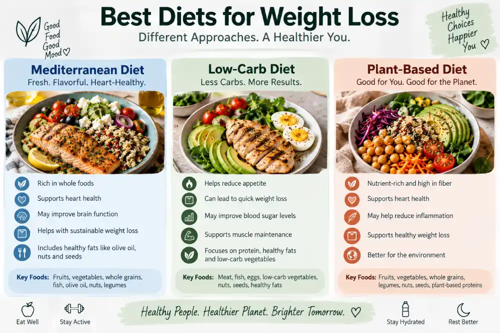 Comparison chart of best diets for weight loss