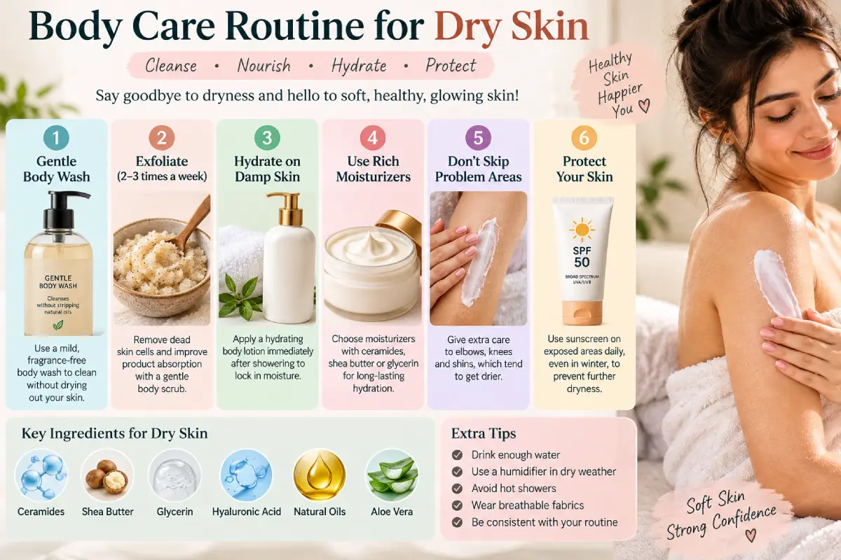 Body Care Routine for Dry Skin: Hydrate & Prevent Flakiness