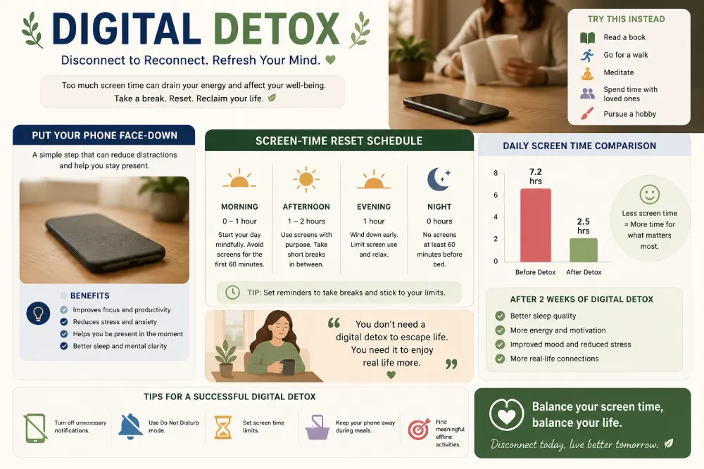 digital detox screen time balance routine