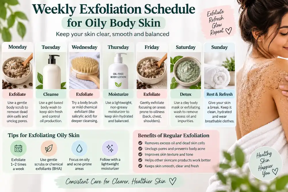 How often to exfoliate oily body skin