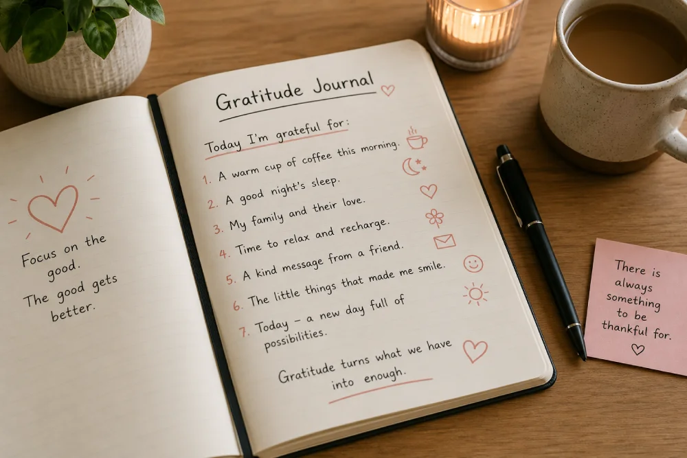 Gratitude journaling for mental health