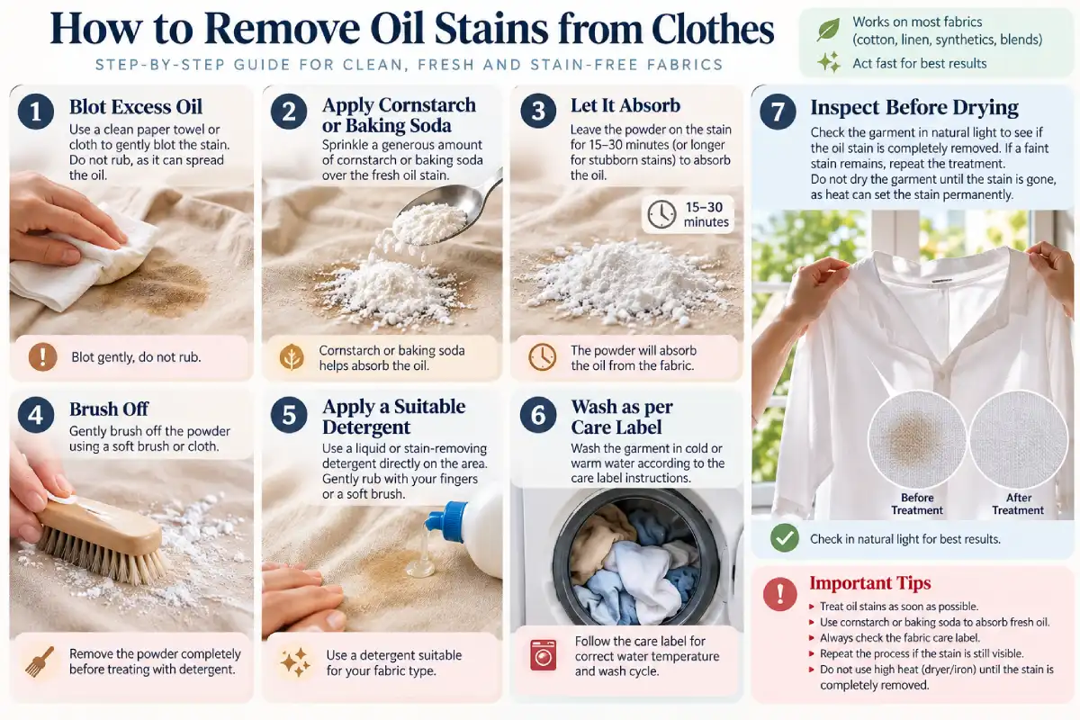 how to remove oil stains from clothes