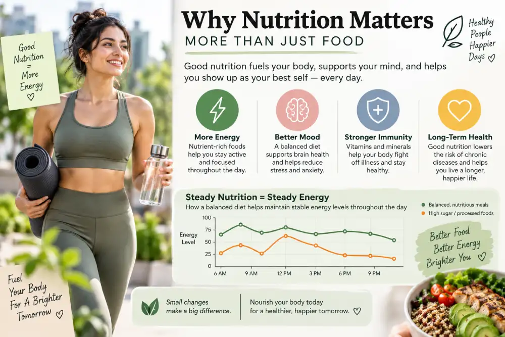 Chart showing blood sugar stability and steady energy