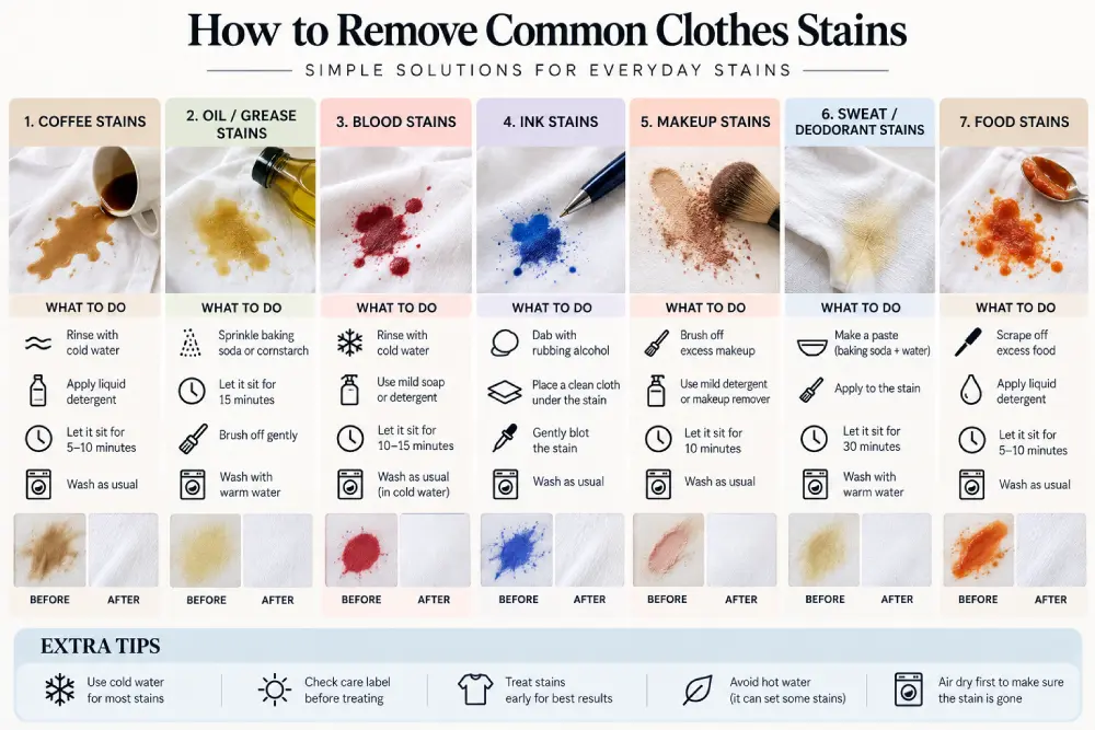 Blotting a fresh fabric stain instead of rubbing it