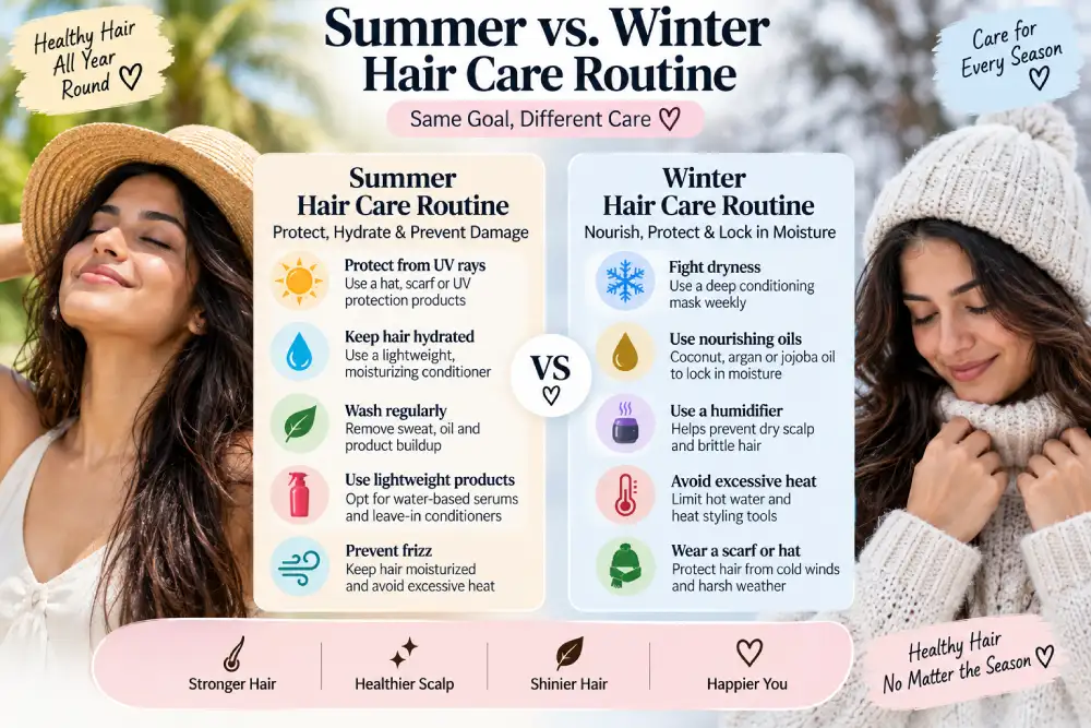 winter hair care routine changes compared to summer